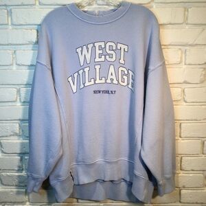 Aerie West Village The Chill Crew Sweatshirt Blue M